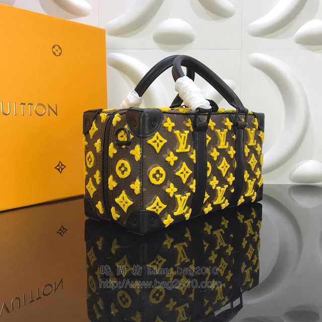 LV女包 M44483 黃植絨Runway bags 2020ss men’s走秀款 路易威登方形箱包 LV手提袋 LV單肩斜挎女包  ydh3077